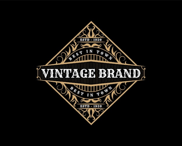 Vetor logotipo ornamental de luxo vintage com letras de barbearia detalhada para salão de beleza do barbeiro do estúdio de tatuagem