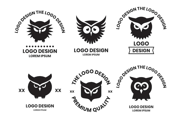 Logotipo ou emblema de coruja no conceito de livraria em estilo Vintage ou retro