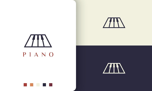 Logotipo ou ícone de piano simples e moderno