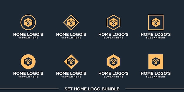 logotipo para casa pacote vetor conceito símbolo universal Premium
