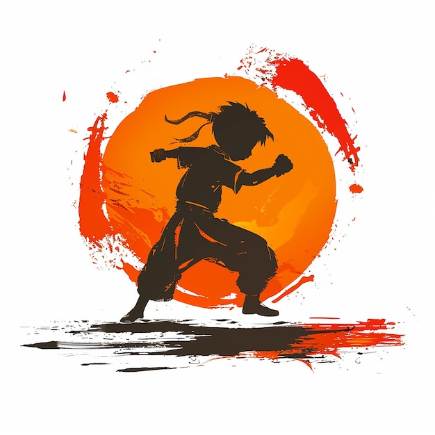 Vetor logotipo para curso de artes marciais para crianças design de jogos