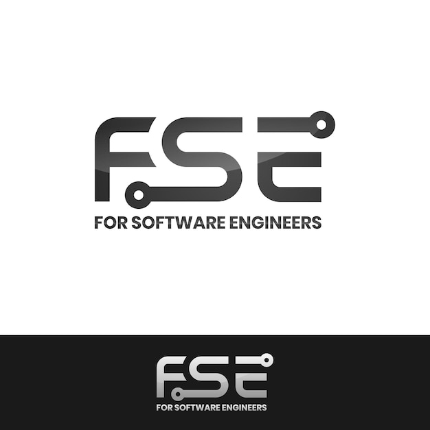 Vetor logotipo para desenvolvedor de software ou engenheiro com formato vetorial eps moderno, simples e luxuoso