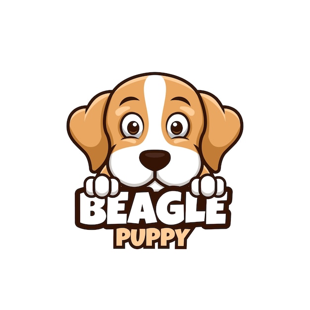 Vetor logotipo para pet shop, pet care ou seu próprio cachorro com cachorro beagle