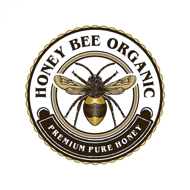 Vetor logotipo para produtos de mel ou fazendas de abelhas