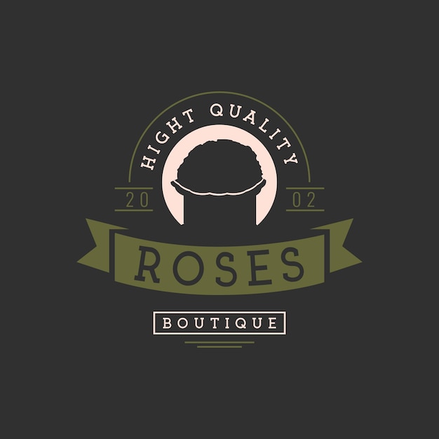 Vetor logotipo para uma boutique chamada rosas de alta qualidade