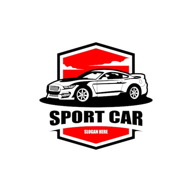 Logotipo para uma empresa de carros esportivos com um carro e um carro
