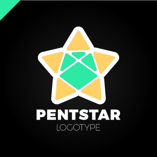 Logotipo penta line star. direção estrela do pentágono