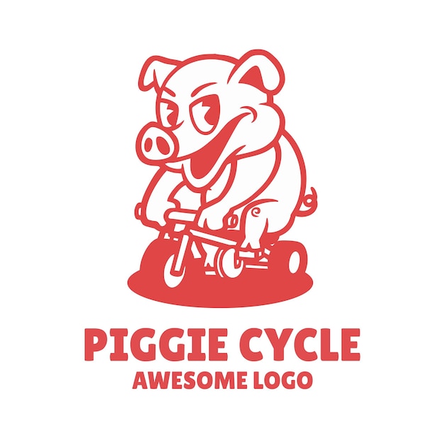 Vetor logotipo piggie cycle