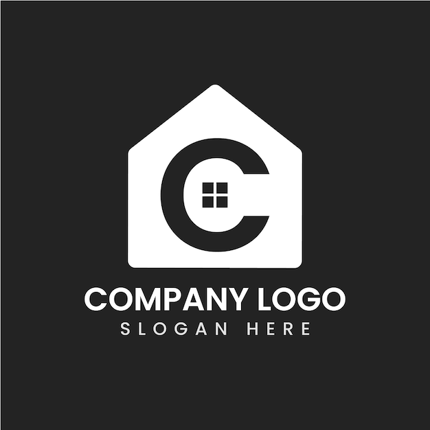 Vetor logotipo plano da empresa imobiliária e design de modelo de logotipo de casa