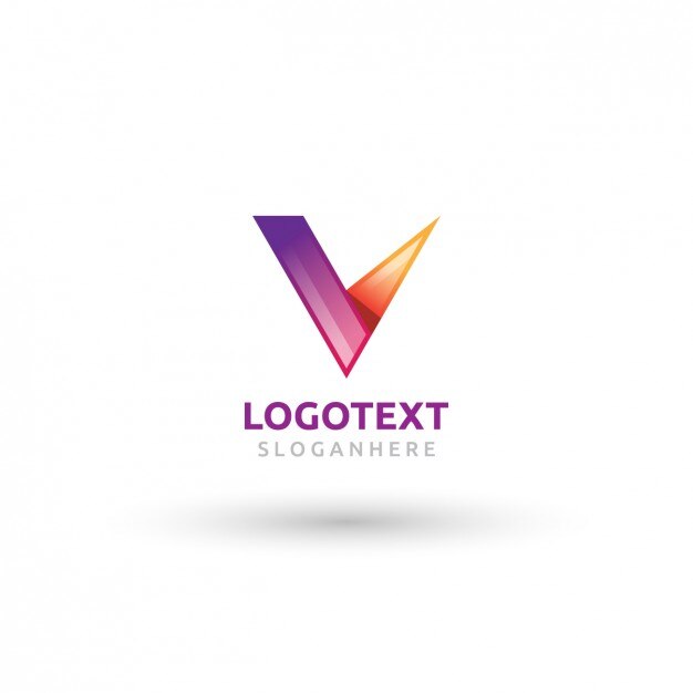 Vetor logotipo poligonal abstrato em cores diferentes