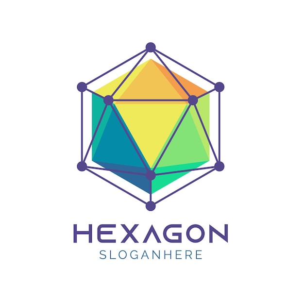 Logotipo poligonal do hexágono