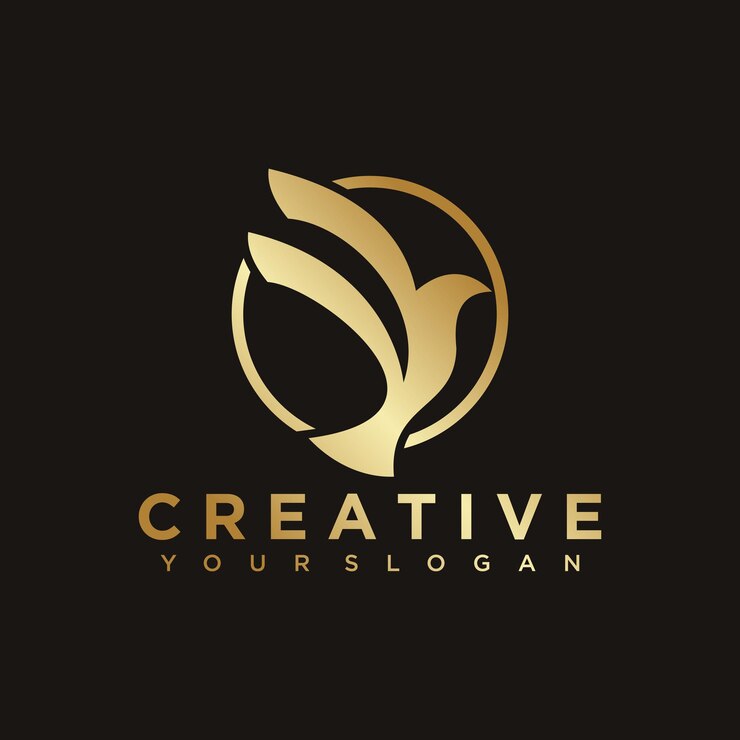 Logotipo pomba com modelo de design gradiente dourado