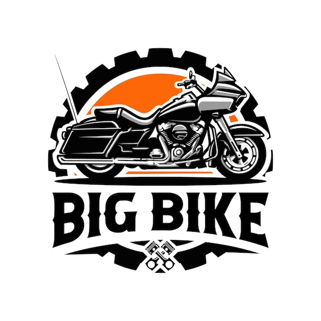 Logotipo premium american big bike emblem melhor para biker club e logotipo relacionado a entusiastas automotivos