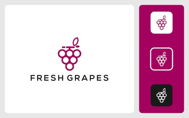 Logotipo premium de vinho fresco