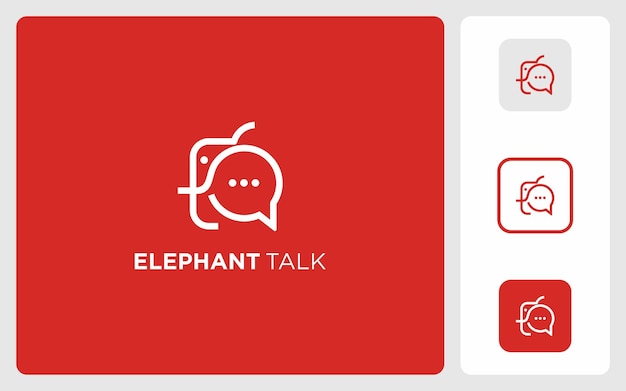 Logotipo premium do aplicativo de conversa de elefante