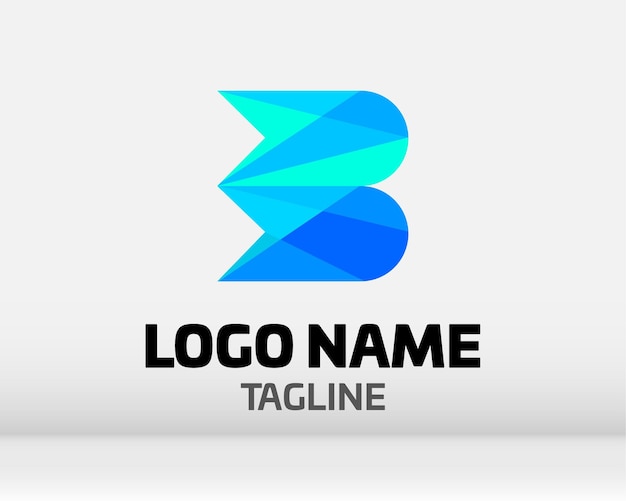 Logotipo premium vector b em duas variações de cores belo design de logotipo para marca de empresa de luxo design de identidade elegante em azul e dourado