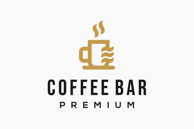 Logotipo quente da xícara de café em estilo simples