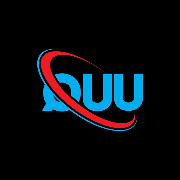 Vetor logotipo quu (letra quu) design de logotipo de letra quu (iniciais quu) logotipo ligado com círculo e monograma em maiúsculas logotipo qu (tipografia para negócios de tecnologia e marca imobiliária)