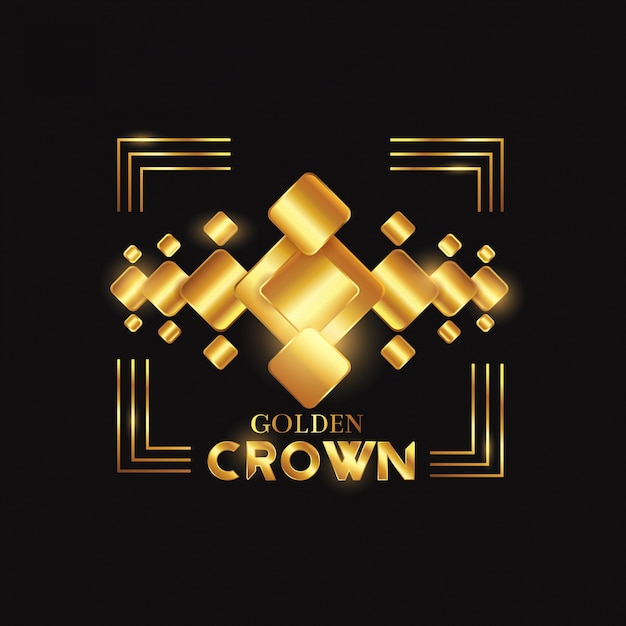 Vetor logotipo realista da coroa de ouro