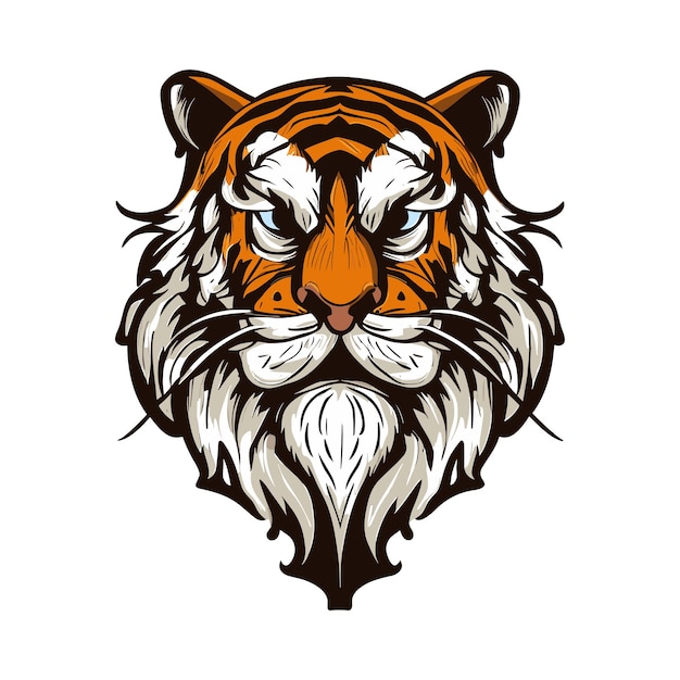 Logotipo retrô de barba de tigre