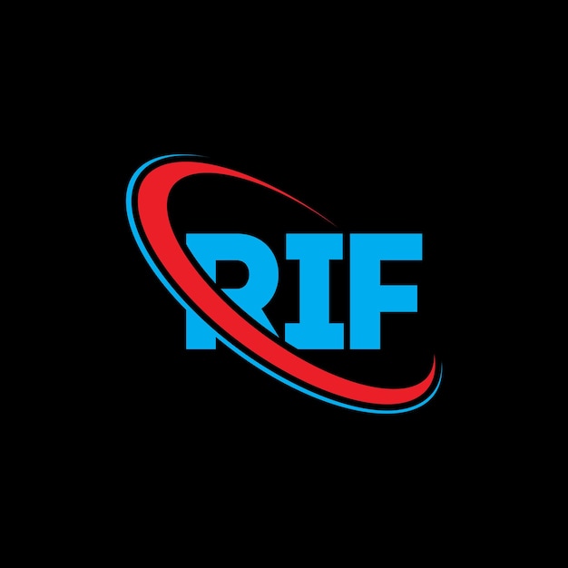 Vetor logotipo rif (letra rif) design de logotipo de letra rif (iniciais rif) logotipo ligado com círculo e monograma em maiúsculas logotipo ref (tipografia para negócios de tecnologia e marca imobiliária)