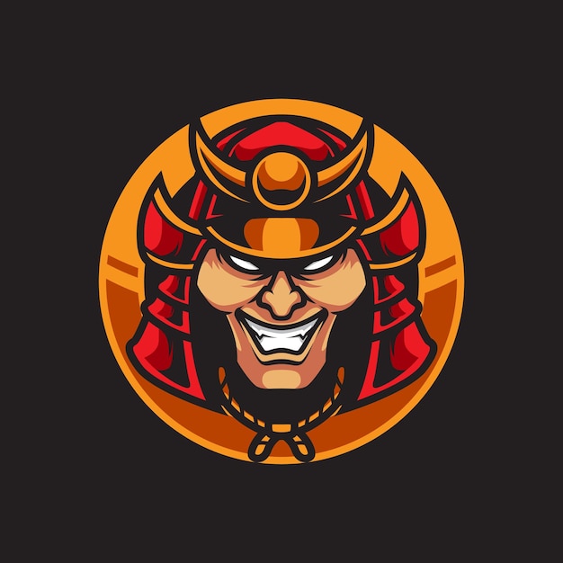 Vetor logotipo samurai head sport mascot