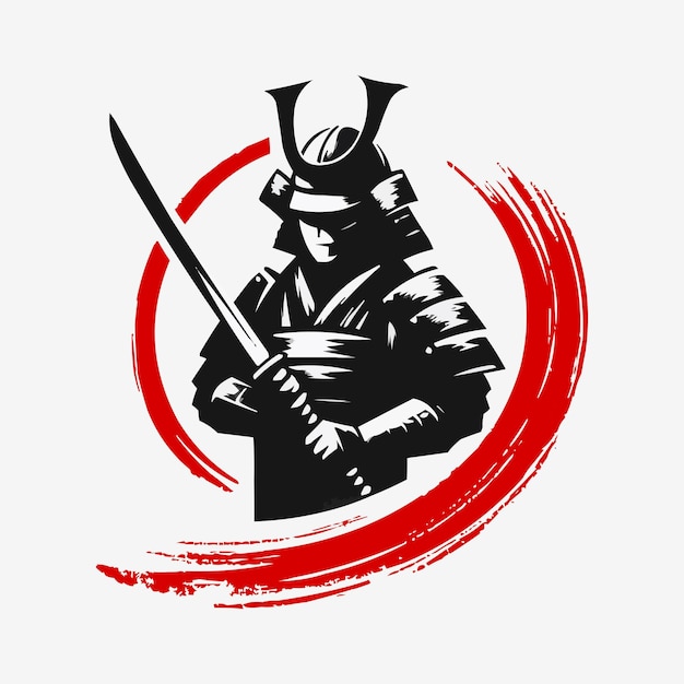 Vetor logotipo samurai simples