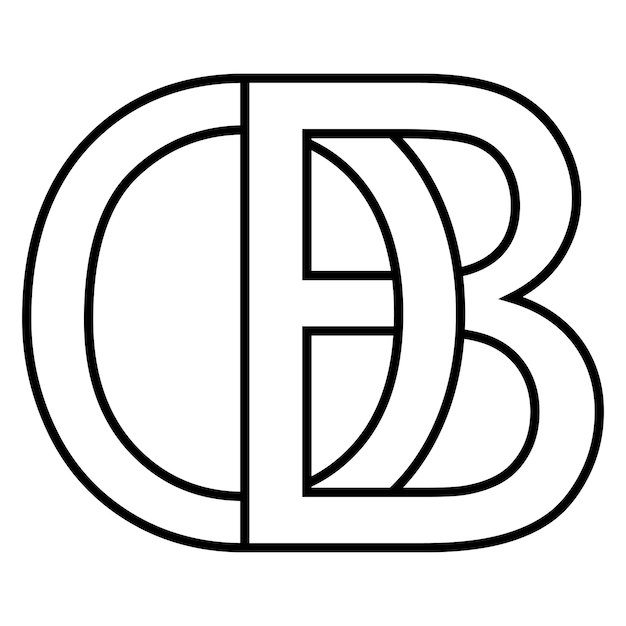 Vetor logotipo signo ob bo ícone letras duplas logotipo b o