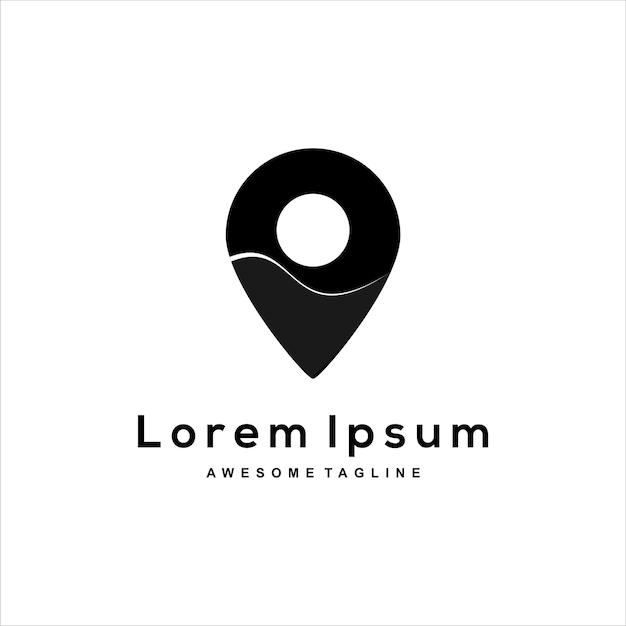 Logotipo Silhouette de onda de alfinete