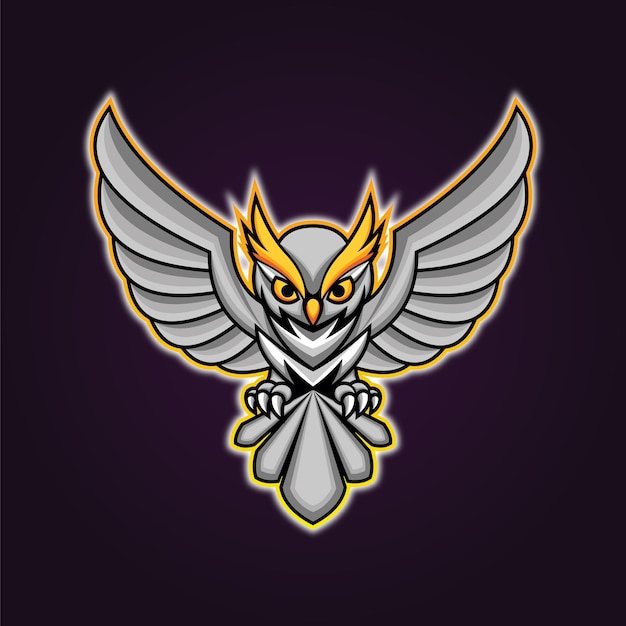 Vetor logotipo silver owl design