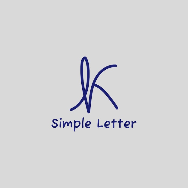 Vetor logotipo simples da letra do script k