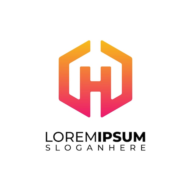 Vetor logotipo simples da letra h