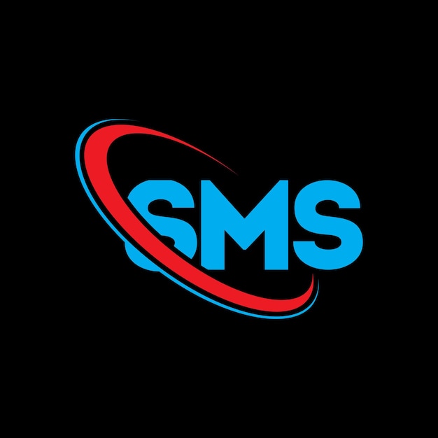 Logotipo sms (letra sms) design de logotipo de letra sms iniciais logotipo sms ligado com círculo e monograma em maiúsculas logotipo sms tipografia para negócios de tecnologia e marca imobiliária