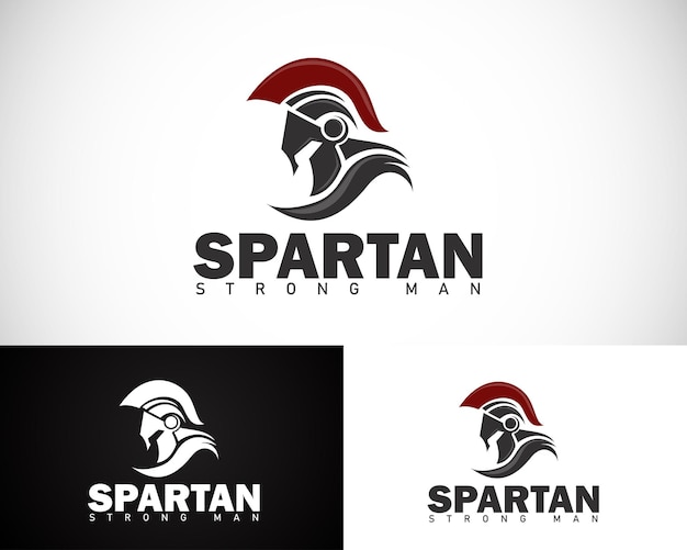 Logotipo spartan conceito de design criativo forte capacete de combate spartan