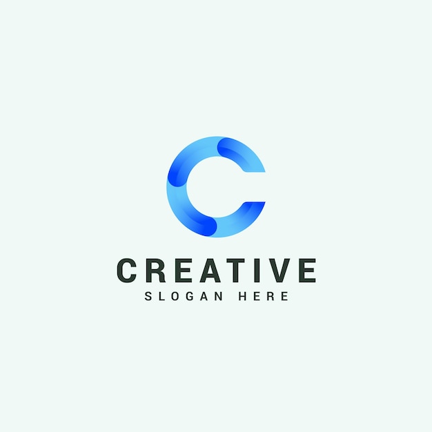 Logotipo tecnológico criativo da letra C