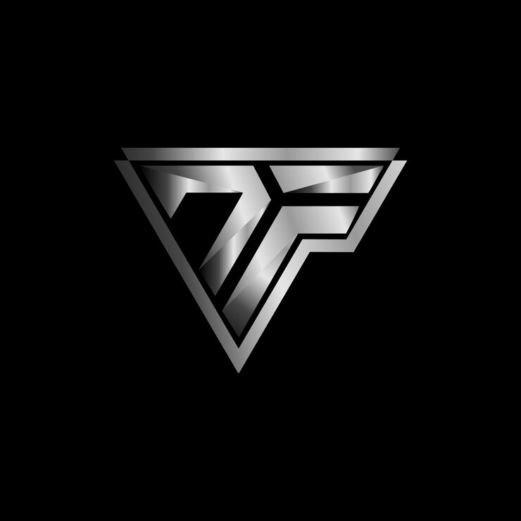 Vetor logotipo tf de fonte masculina minimalista moderna. este ícone do logotipo é combinado com cores metálicas e elegância