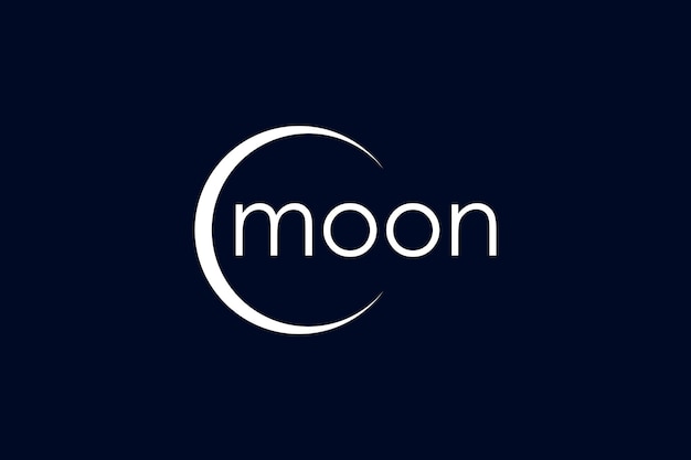 Vetor logotipo tipográfico da lua, uma das luas está lindamente incorporada na carta