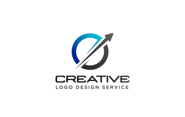 Logotipo trade grow finance ou logotipo financeiro circular