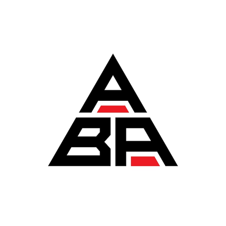 Vetor logotipo triangular aba com forma de triângulo aba triângulo logotipo design monograma aba triángulo vetor modelo de logotipo com cor vermelha aba logotipo triangulares simples elegante e luxuoso