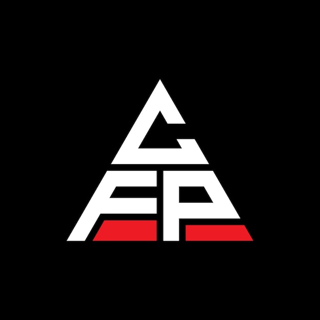 Logotipo triangular com forma de triângulo CFP triângulo logotipo design monograma CFP triángulo vetor logotipo modelo com cor vermelha CFP logo triangular logotipo simples elegante e luxuoso