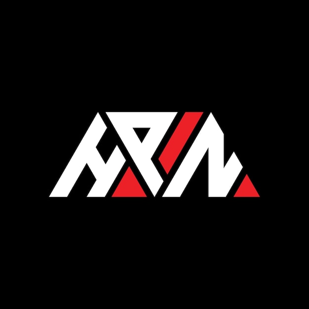 Logotipo triangular com forma de triângulo HPN logotipo triângulo design monograma HPN triângulo vetor modelo de logotipo com cor vermelha HPN logo triangular simples elegante e luxuoso logotipo HPN
