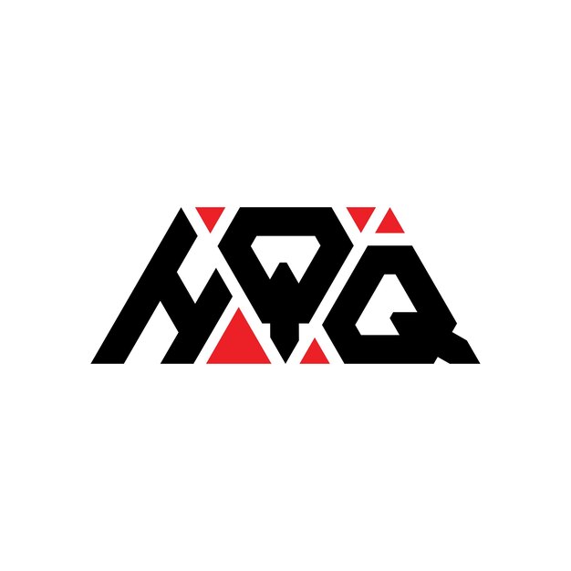 Logotipo triangular com forma de triângulo Logotipo triângulo com monograma HQ triângulo vetor HQ logotipo modelo com cor vermelha Logotipagem triangular HQ simples elegante e luxuoso Logotipo HQ