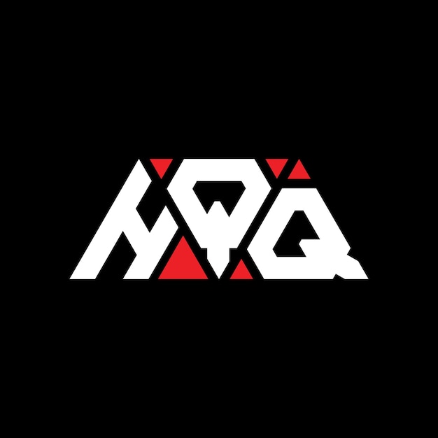 Logotipo triangular com forma de triângulo Logotipo triângulo com monograma HQ triângulo vetor HQ logotipo modelo com cor vermelha Logotipagem triangular HQ simples elegante e luxuoso Logotipo HQ