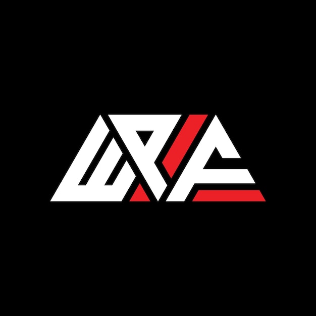 Logotipo triangular com forma de triângulo WPF triângulo logotipo monograma WPF triángulo vetor modelo de logotipo com cor vermelha WPF logo triangular Logotipo simples elegante e luxuoso WPF