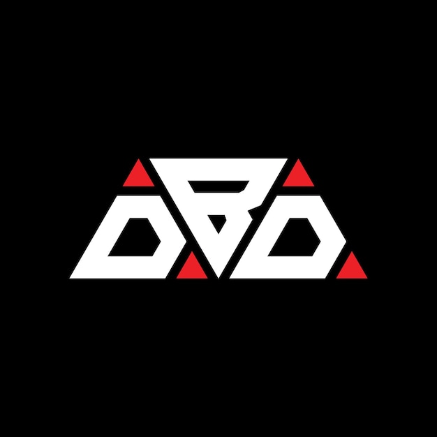 Logotipo triangular DBD com forma de triângulo DBD triângulo logotipo design monograma DBD logotipo triângulo vetor com cor vermelha DBD logo triangular Logotipo simples, elegante e luxuoso DBD