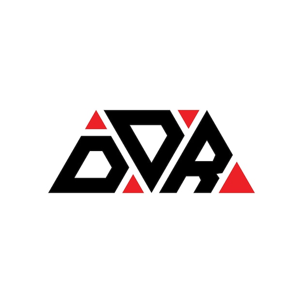 Logotipo triangular DDR com forma de triângulo DDR triângulo logotipo design monograma DDR triángulo vetor logotipo modelo com cor vermelha DDR logo triangular Logotipo simples elegante e luxuoso DDR