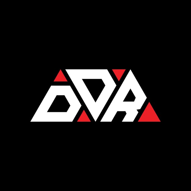 Logotipo triangular DDR com forma de triângulo DDR triângulo logotipo design monograma DDR triángulo vetor logotipo modelo com cor vermelha DDR logo triangular Logotipo simples elegante e luxuoso DDR