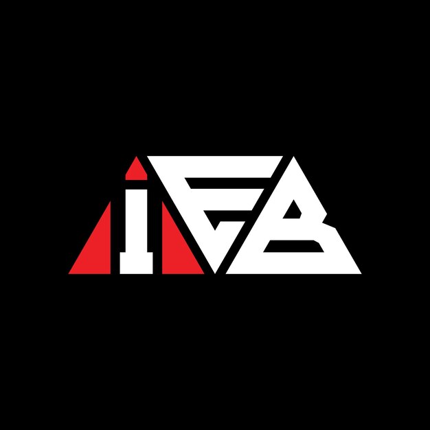 Logotipo triangular de IEB com forma de triângulo IEB logotipo triângulo design monograma IEB triângulo vetor modelo de logotipo com cor vermelha IEB logo triangular simples Elegante e luxuoso Logotipo IEB