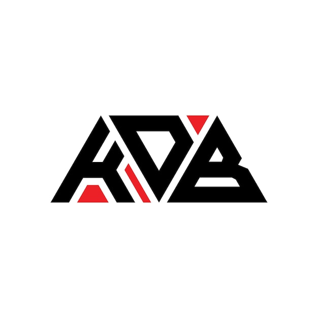 Logotipo triangular de KDB com forma de triângulo KDB triângulo design de logotipo monograma KDB triángulo vetor modelo de logotipo com cor vermelha KDB logotipo Triangular Logotipo simples Elegante e luxuoso KDB