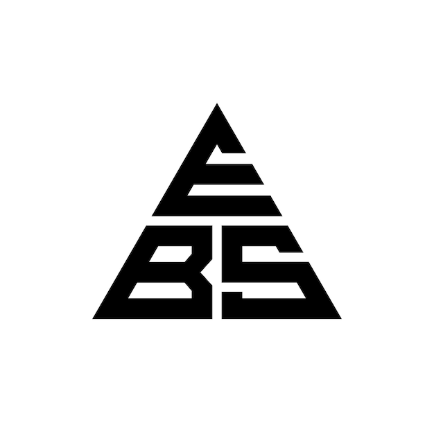 Vetor logotipo triangular ebs com forma de triângulo ebs triângulo logotipo design monograma ebs triángulo vetor modelo de logotipo com cor vermelha ebs logotipo triangulares simples elegante e luxuoso